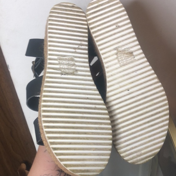 Anthropologie Spring step Patrizia 38 black strap platform sandals - Picture 5 of 9